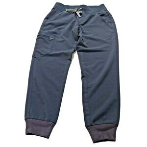 Figs Technical Collection Womens XS Blue Gray Medical Scrub Pants Drawstring
